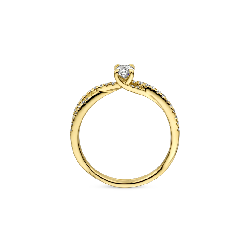 Ring solitaire geel goud met 0.50ct diamant