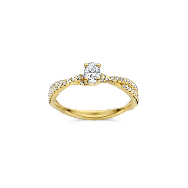 Ring solitaire geel goud met 0.50ct diamant
