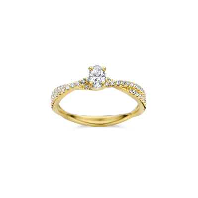 Ring solitaire geel goud met 0.50ct diamant