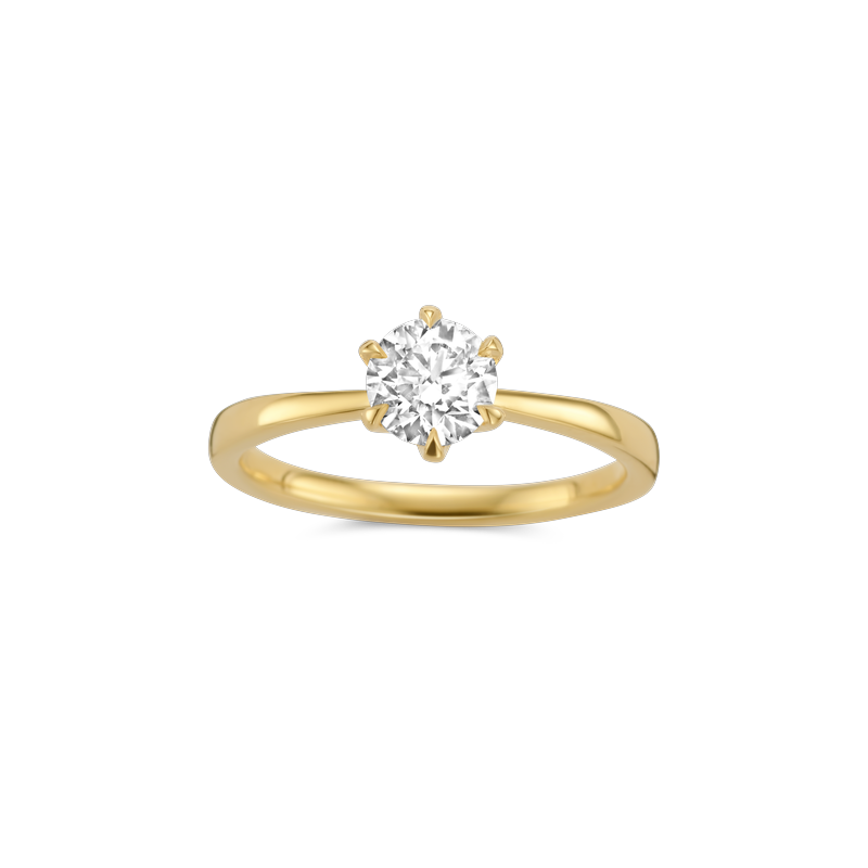 Ring solitaire geel goud met 0.71ct diamant