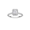 Ring entourage wit goud met 0.83ct diamant