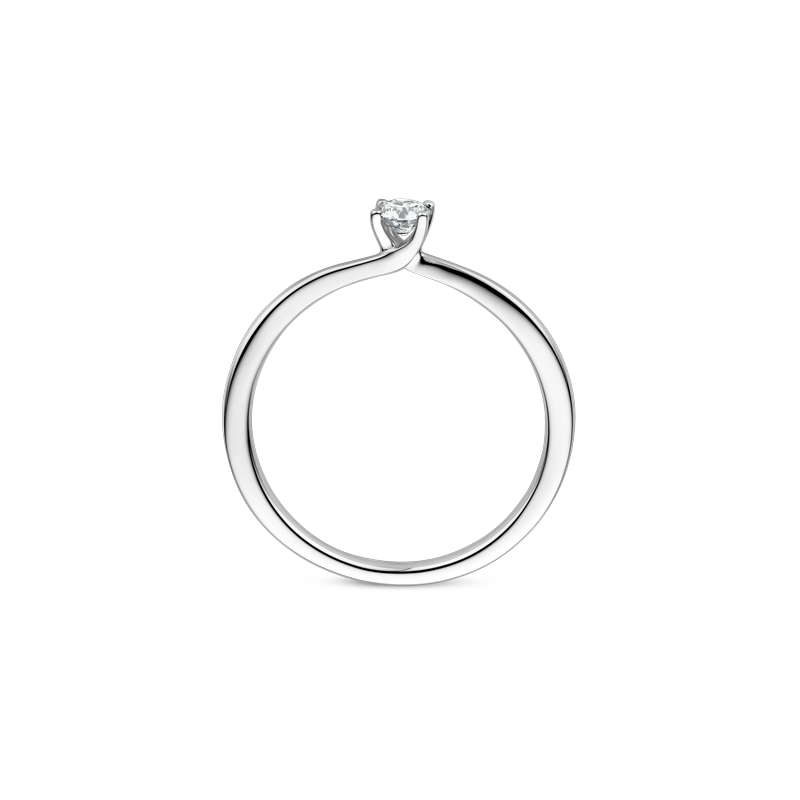 Ring solitaire platina met 0.14ct diamant