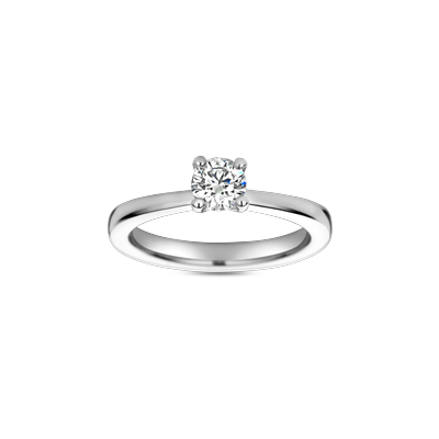 Ring solitaire platina met 0.50ct diamant