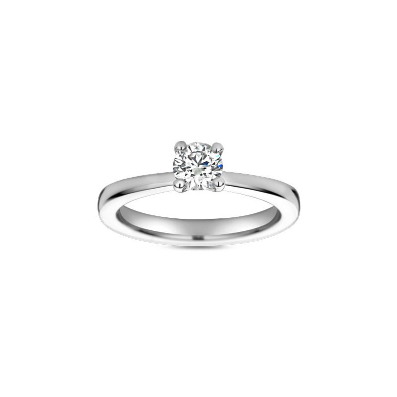Ring solitaire platina met 0.50ct diamant