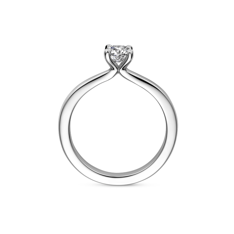Ring solitaire platina met 0.50ct diamant